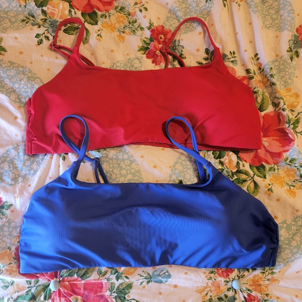 Two Athleta Swim Bralettes XL